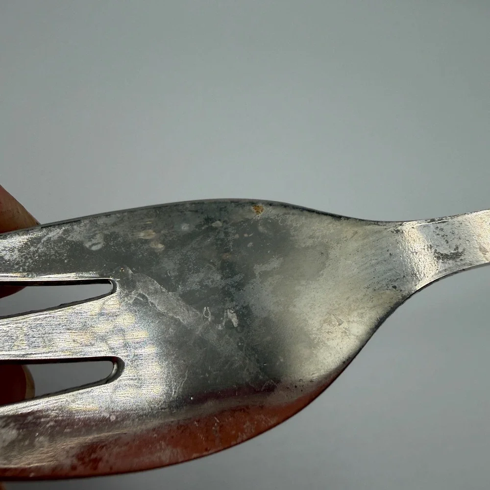 Vintage Italian Silver Plated Serving Fork 3-Tine Fork Made in Italy